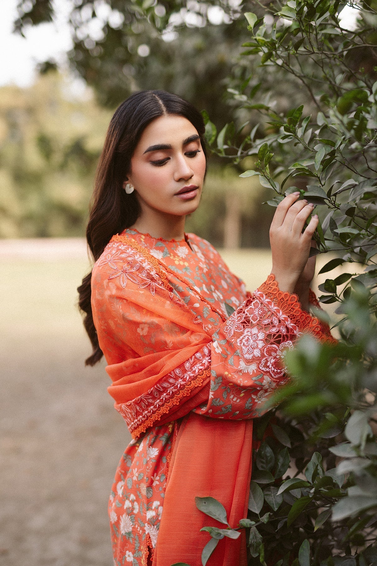 Ayzel | The Bare Minimum | Celine-Brand:Ayzel-Type:Ladies Clothes-Pinkish Orange-Lawn-House of Maryam- Buy in UK, USA