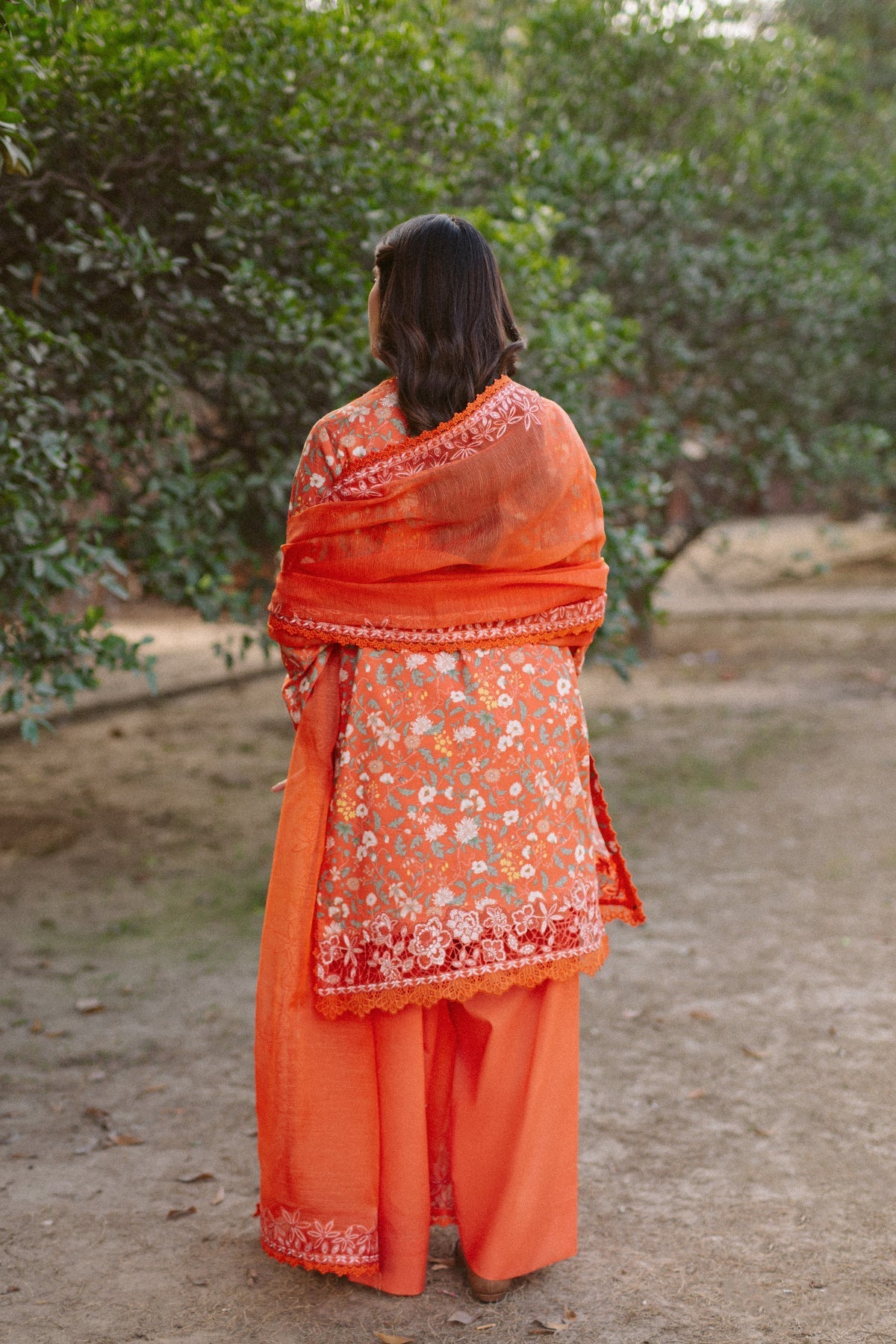 Ayzel | The Bare Minimum | Celine-Brand:Ayzel-Type:Ladies Clothes-Pinkish Orange-Lawn-House of Maryam- Buy in UK, USA