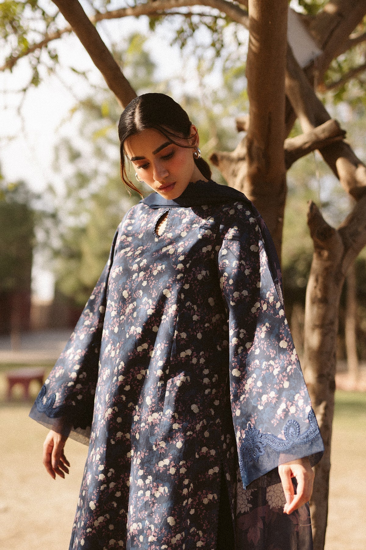 Ayzel | The Bare Minimum | Evana-Brand:Ayzel-Type:Ladies Clothes-Navy Blue-Lawn-House of Maryam- Buy in UK, USA