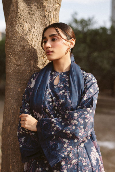 Ayzel | The Bare Minimum | Evana-Brand:Ayzel-Type:Ladies Clothes-Navy Blue-Lawn-House of Maryam- Buy in UK, USA