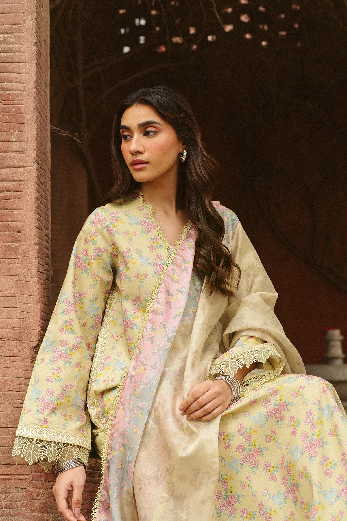 Ayzel | The Bare Minimum | Orla-Brand:Ayzel-Type:Ladies Clothes-Pale Yellow-Lawn-House of Maryam- Buy in UK, USA
