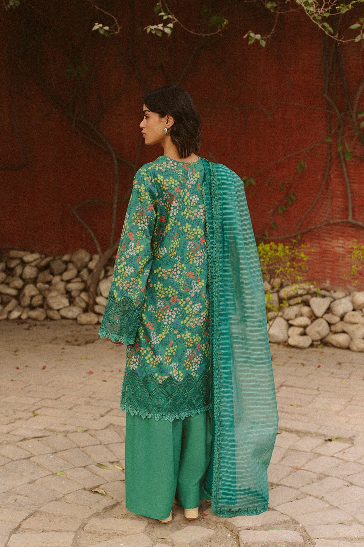 Ayzel | The Bare Minimum | Sanya-Brand:Ayzel-Type:Ladies Clothes-Green-Lawn-House of Maryam- Buy in UK, USA
