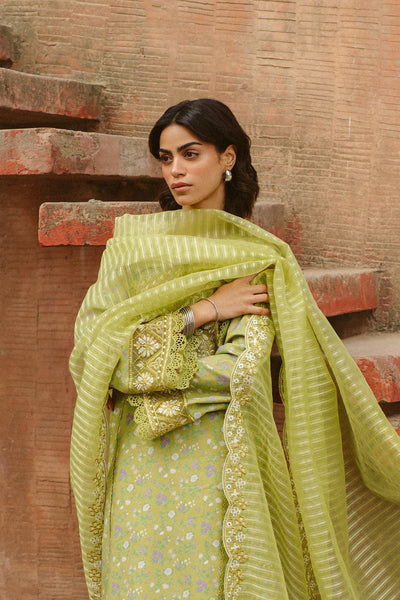 Ayzel | The Bare Minimum | Verda-Brand:Ayzel-Type:Ladies Clothes-Apple Green-Lawn-House of Maryam- Buy in UK, USA