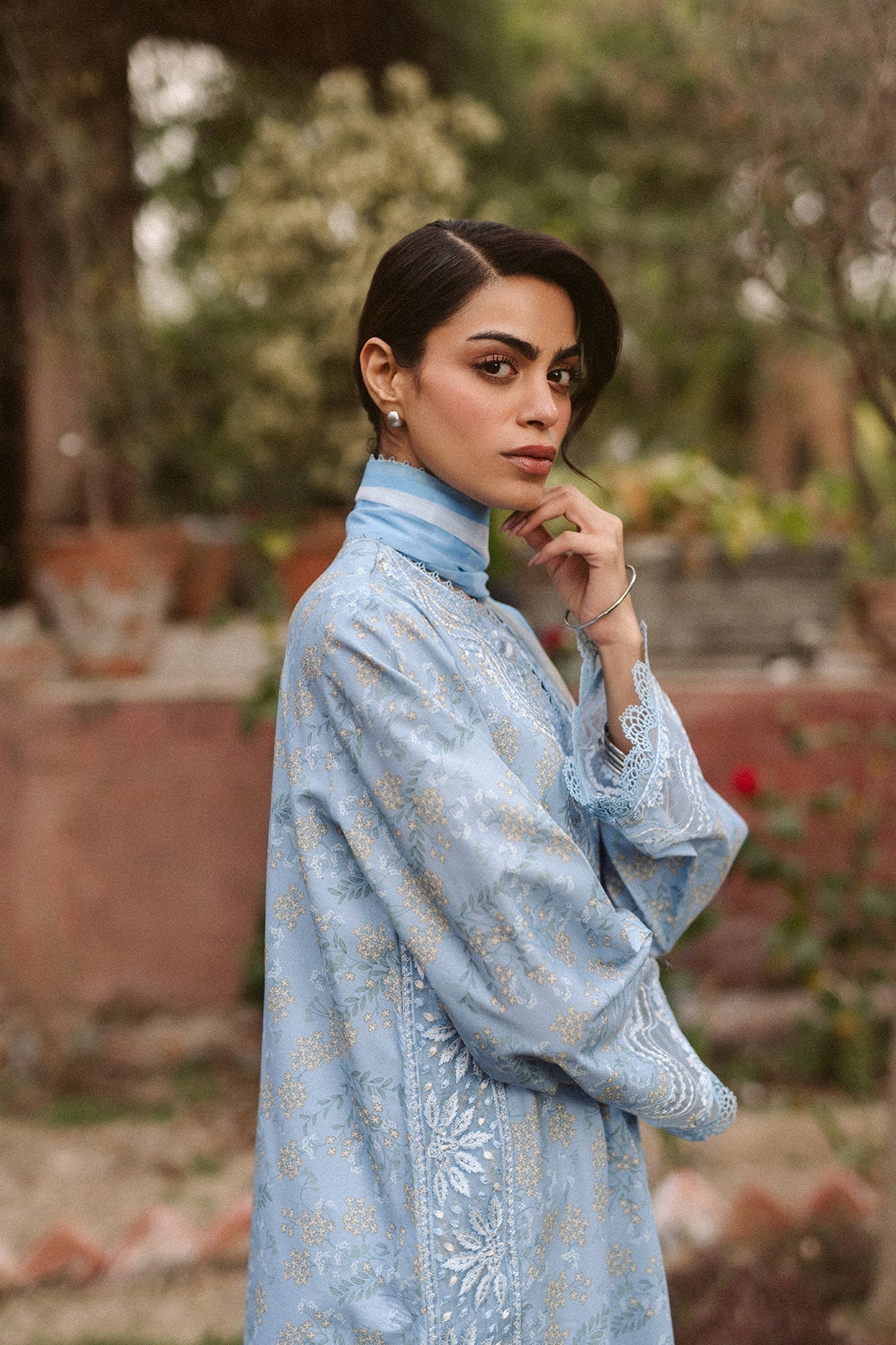 Ayzel | The Bare Minimum | Vezia-Brand:Ayzel-Type:Ladies Clothes-Sky Blue-Lawn-House of Maryam- Buy in UK, USA
