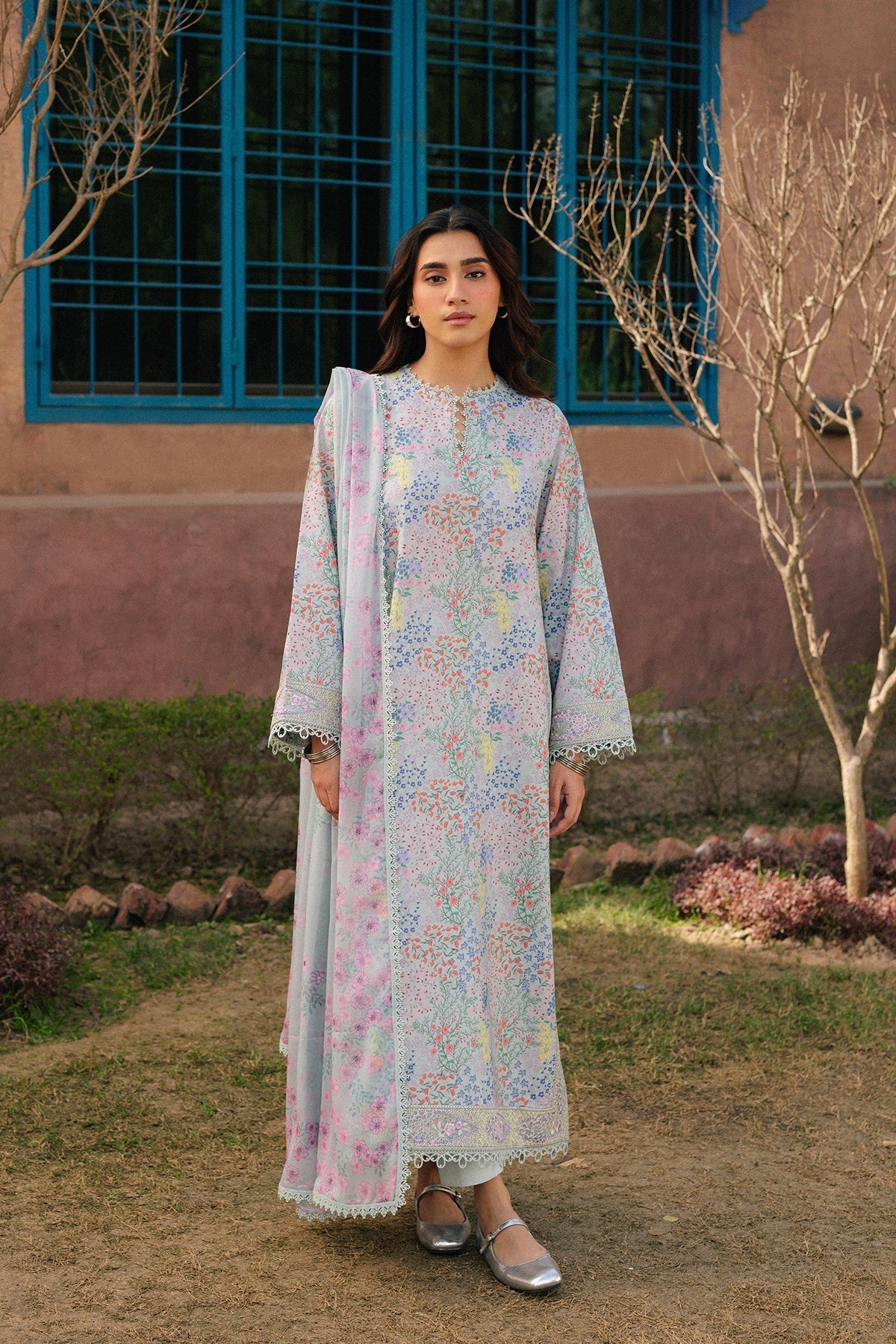 Ayzel | The Bare Minimum | Vivezza-Brand:Ayzel-Type:Ladies Clothes-Pastel Blue-Lawn-House of Maryam- Buy in UK, USA