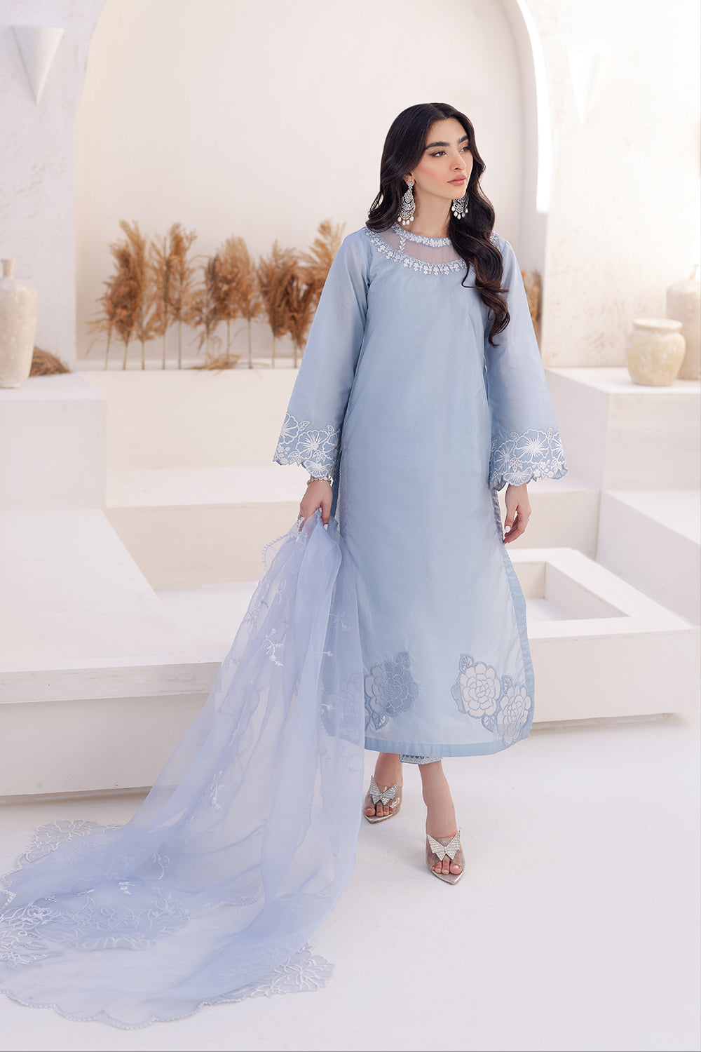 Azure | Ensembles Embroidered Formals | Ashen Grace -  Azure Formal - Original Designer Dress - House of Maryam