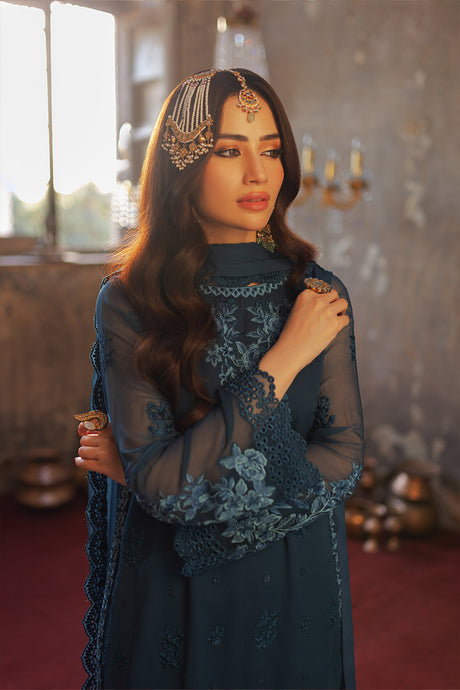 Azure | Ensembles Embroidered Formals | Botanical Bliss -  Azure Formal - Original Designer Dress - House of Maryam