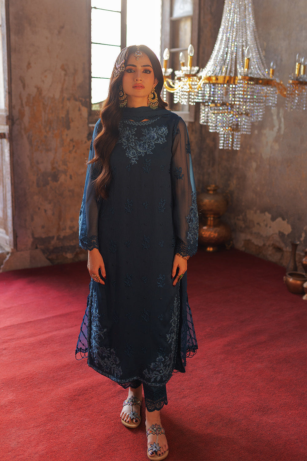 Azure | Ensembles Embroidered Formals | Botanical Bliss -  Azure Formal - Original Designer Dress - House of Maryam