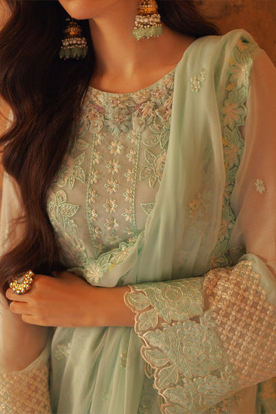 Azure | Ensembles Embroidered Formals | Floral Fern -  Azure Formal - Original Designer Dress - House of Maryam