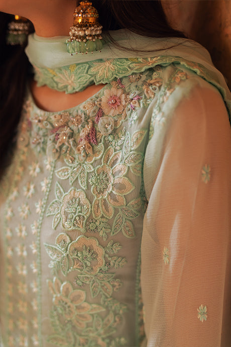 Azure | Ensembles Embroidered Formals | Floral Fern -  Azure Formal - Original Designer Dress - House of Maryam