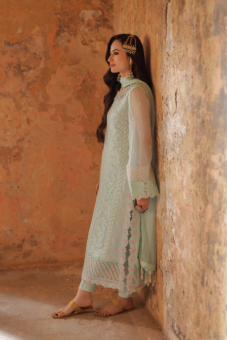 Azure | Ensembles Embroidered Formals | Floral Fern -  Azure Formal - Original Designer Dress - House of Maryam