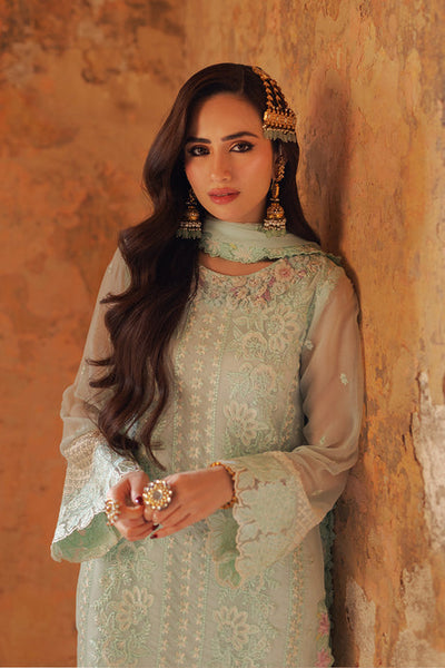Azure | Ensembles Embroidered Formals | Floral Fern -  Azure Formal - Original Designer Dress - House of Maryam