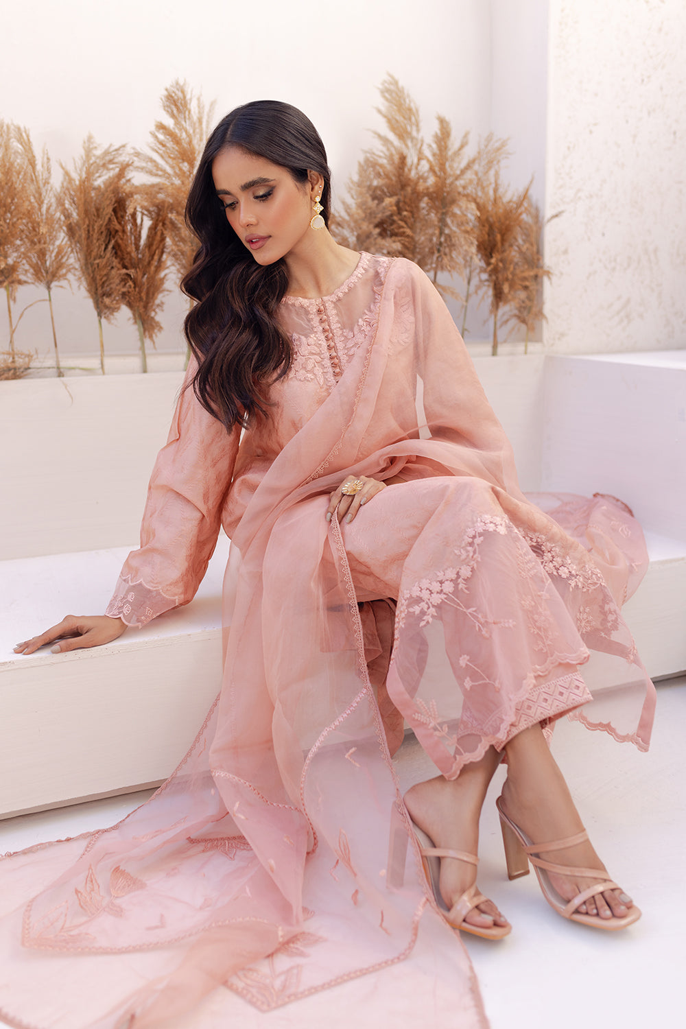 Azure | Ensembles Embroidered Formals | Melon Mirage by Azure - House of Maryam