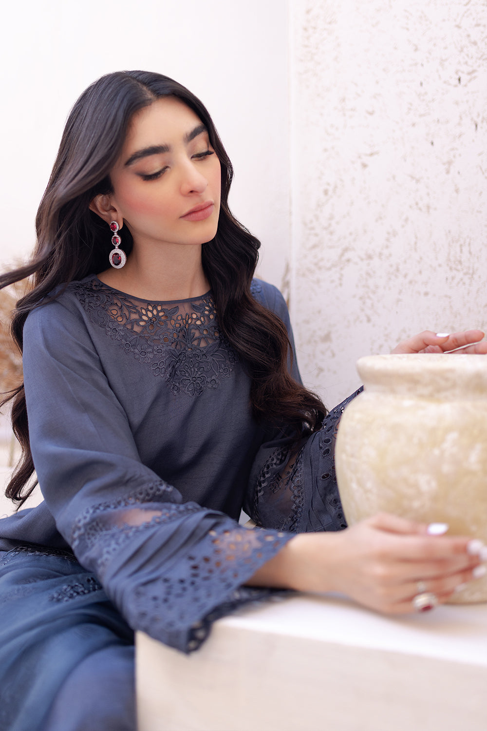 Azure | Ensembles Embroidered Formals | Misty Dream -  Azure Formal -  House of Maryam