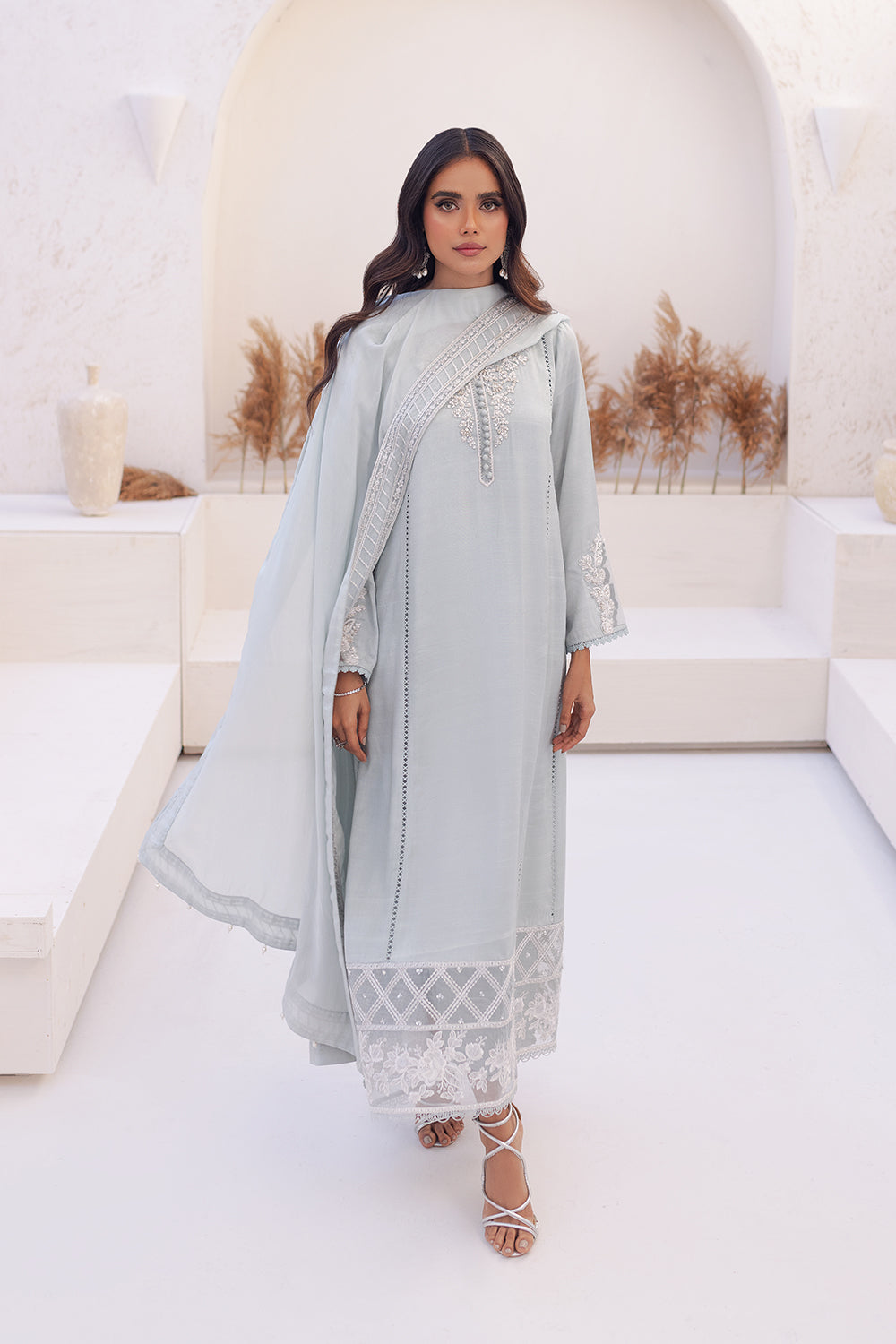 Azure | Ensembles Embroidered Formals | Moss Melody -  Azure Formal - Original Designer Dress - House of Maryam