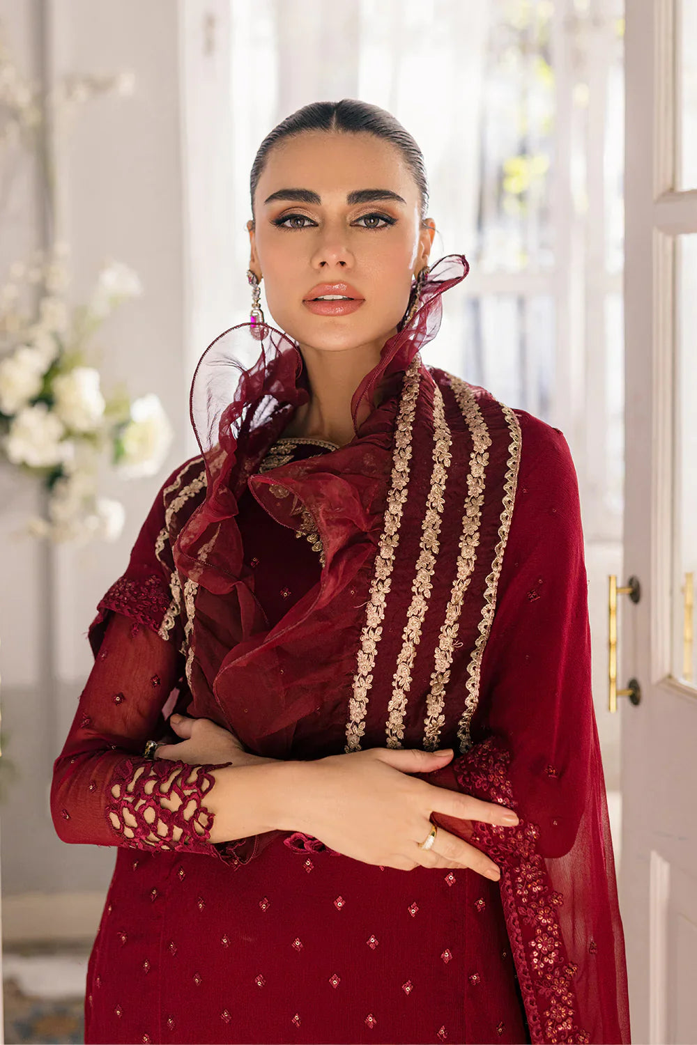 Azure | Ensembles Embroidered Formals | Garnet Glam by Azure - House of Maryam