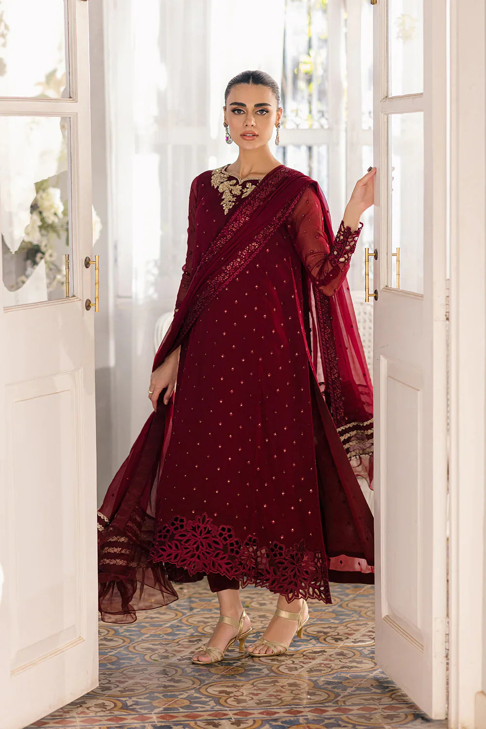 Azure | Ensembles Embroidered Formals | Garnet Glam by Azure - House of Maryam