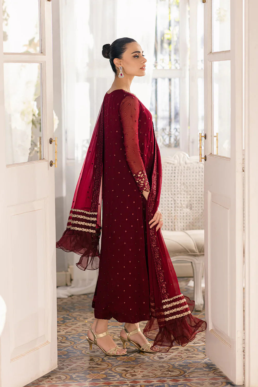 Azure | Ensembles Embroidered Formals | Garnet Glam -  Azure Formal - Original Designer Dress - House of Maryam
