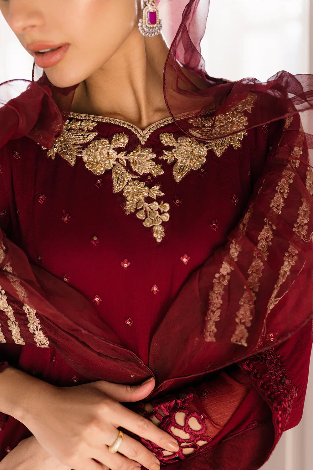 Azure | Ensembles Embroidered Formals | Garnet Glam -  Azure Formal - Original Designer Dress - House of Maryam