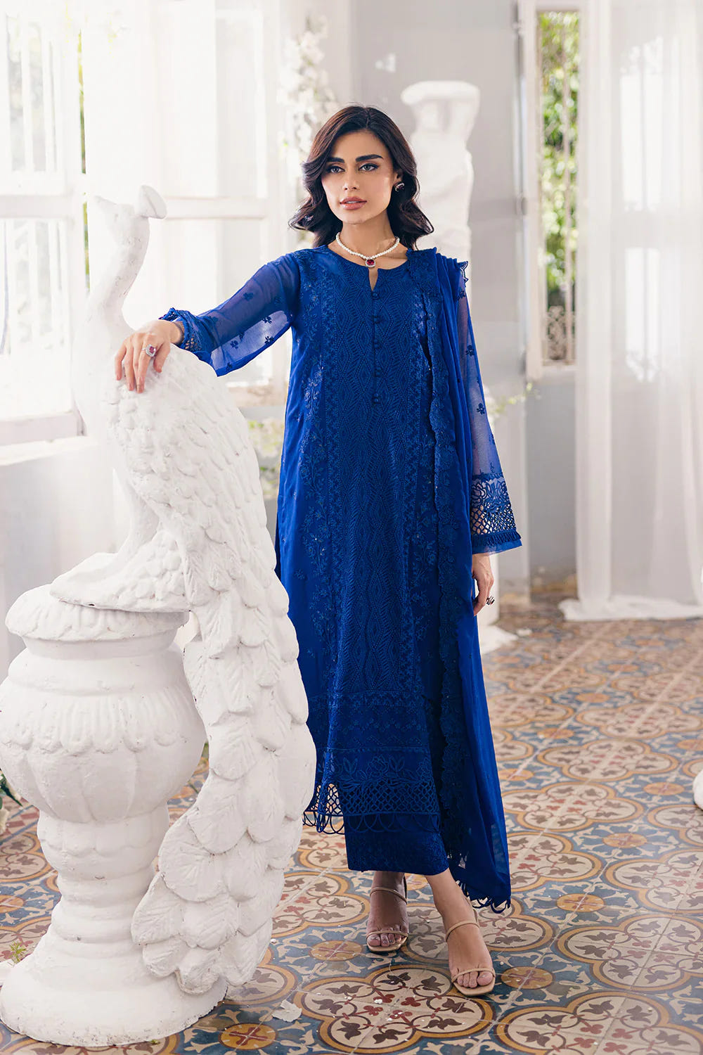 Azure | Ensembles Embroidered Formals | Iris Charm -  Azure Formal - Original Designer Dress - House of Maryam
