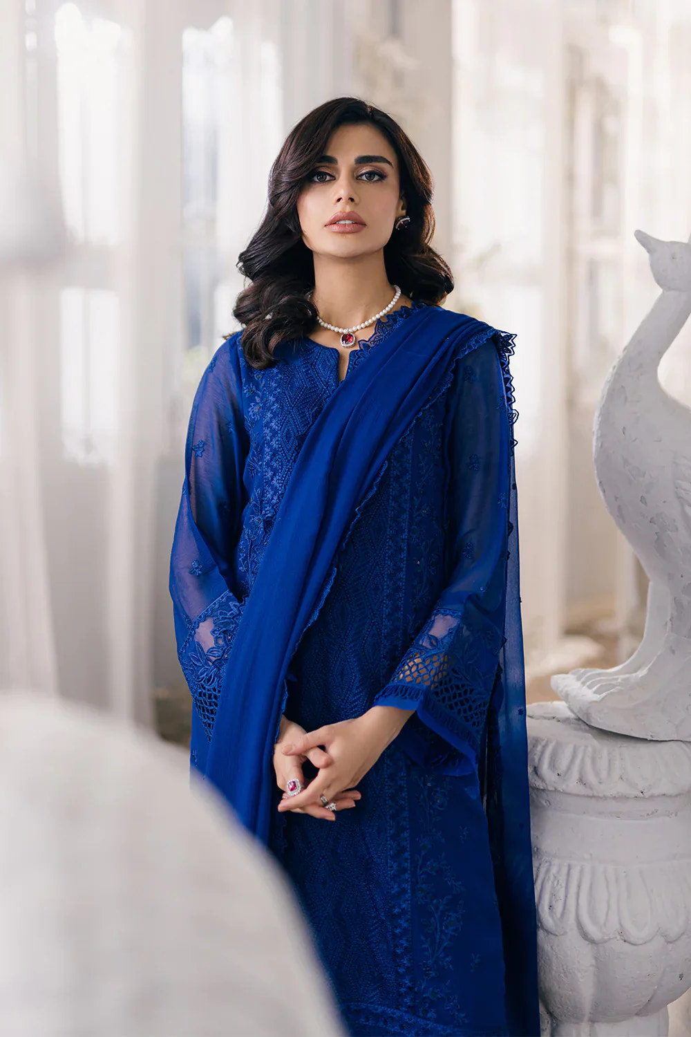Azure | Ensembles Embroidered Formals | Iris Charm -  Azure Formal - Original Designer Dress - House of Maryam