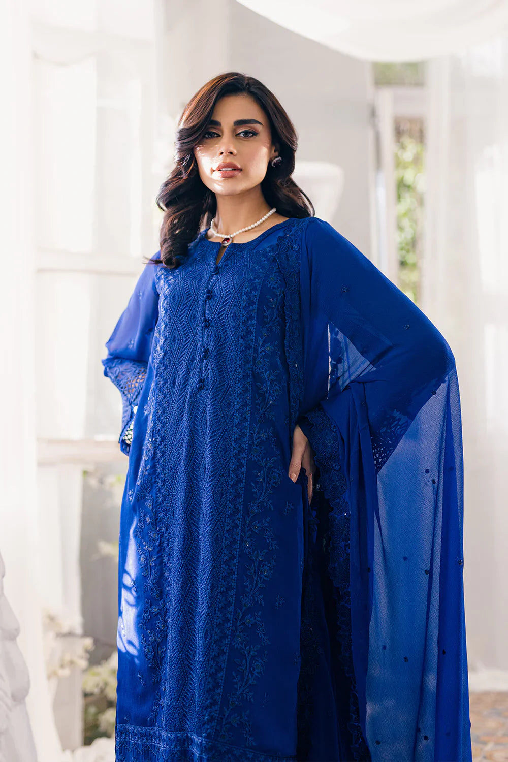 Azure | Ensembles Embroidered Formals | Iris Charm -  Azure Formal - Original Designer Dress - House of Maryam