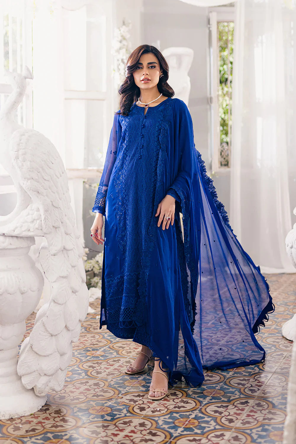 Azure | Ensembles Embroidered Formals | Iris Charm -  Azure Formal - Original Designer Dress - House of Maryam
