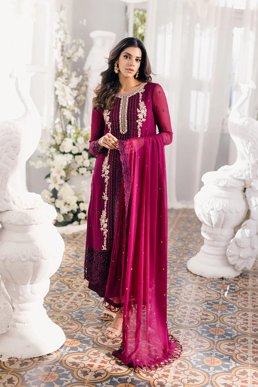 Azure | Ensembles Embroidered Formals | Merlot Muse by Designer Azure - House of Maryam - Pakistani Designer Ethnic Wear in {{ shop.shopifyCountryName }}