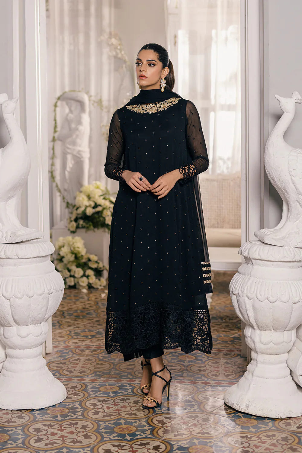 Azure | Ensembles Embroidered Formals | Midnight Glow -  Azure Formal - Original Designer Dress - House of Maryam