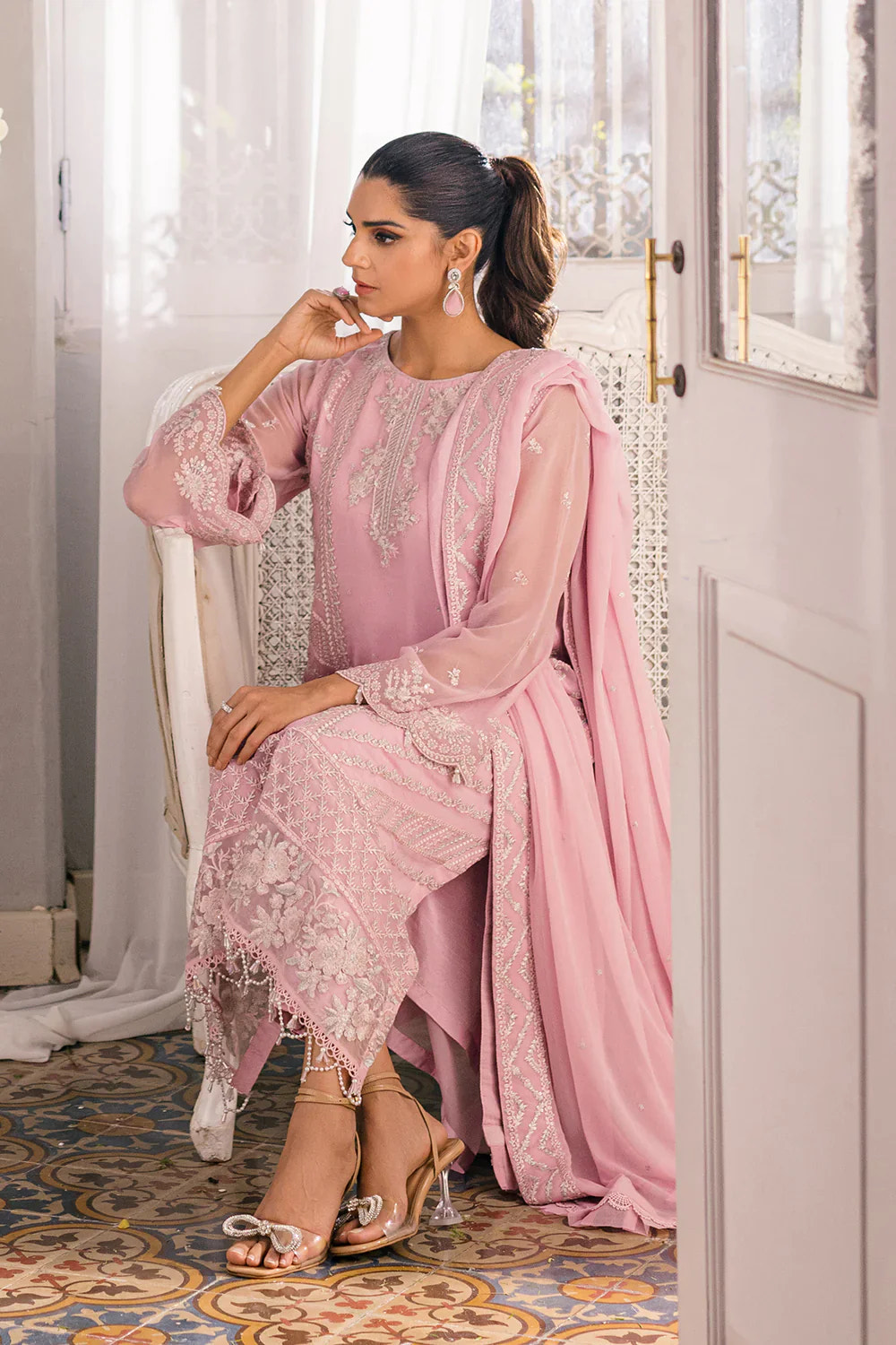 Azure | Ensembles Embroidered Formals | Tender Tulip -  Azure Luxury - Original Designer Dress - House of Maryam