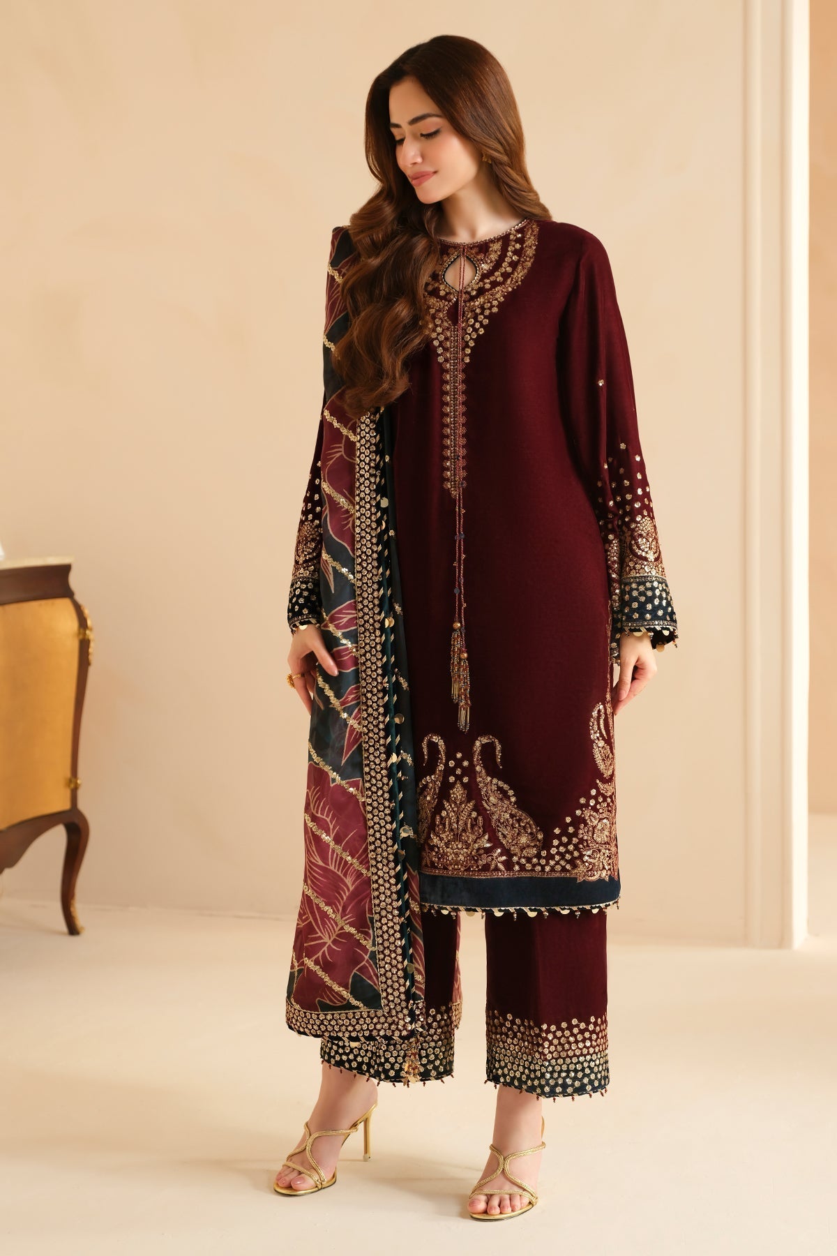 Jazmin | Velvet Edit 24 | Velvet Formal VF-2038 by Designer Jazmin - House of Maryam - Pakistani Designer Ethnic Wear in {{ shop.shopifyCountryName }}