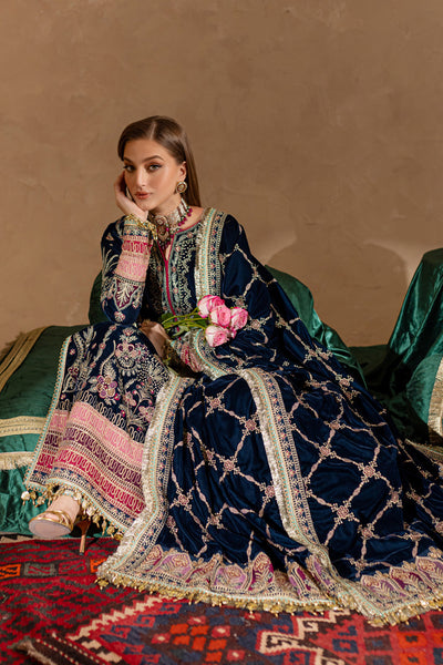 Marjjan | De Rose Velvet | MRV-10 (BLUE) -  Marjjan Ladies Clothes - Original Designer Dress - House of Maryam