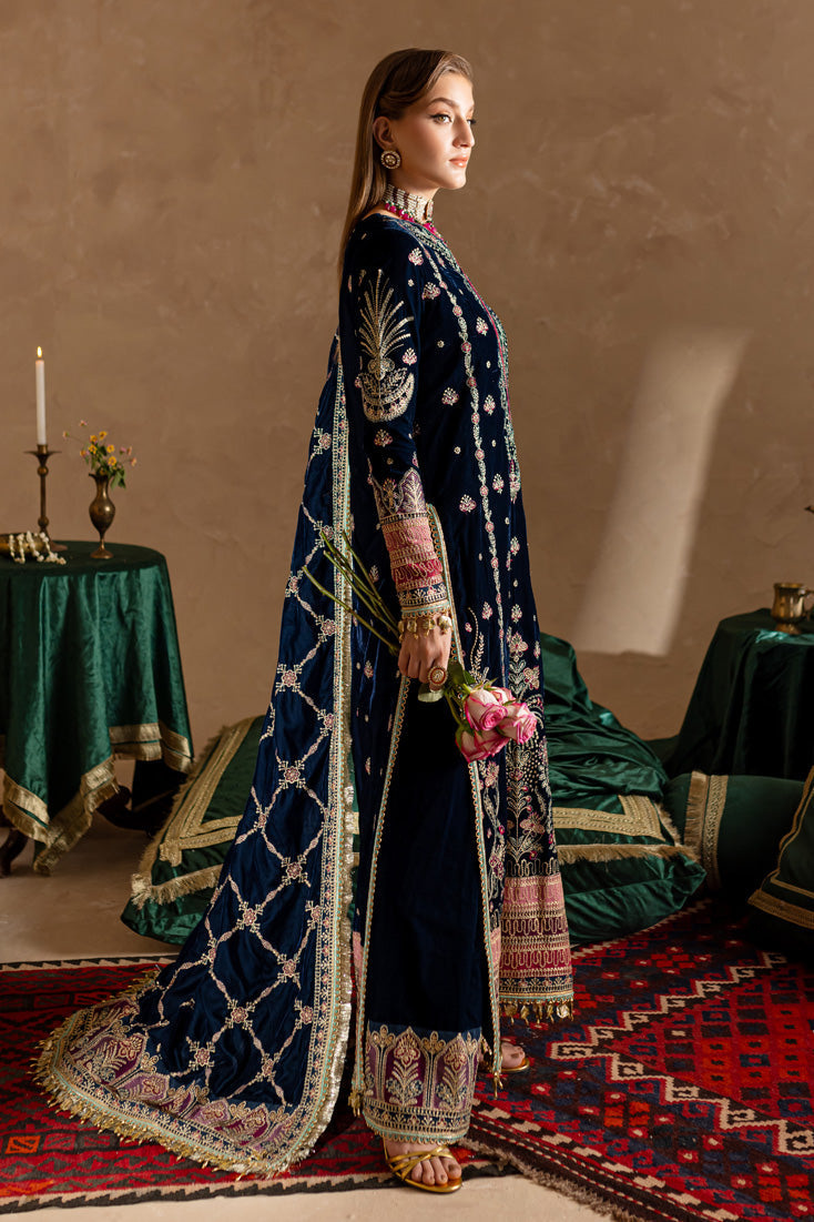 Marjjan | De Rose Velvet | MRV-10 (BLUE) -  Marjjan Ladies Clothes - Original Designer Dress - House of Maryam