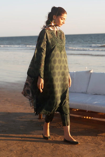 Baroque | Luxury Pret 25 | UF-4064-Brand:Baroque-Type:Ladies Clothes-Olive Green-Lawn-House of Maryam- Buy in UK, USA