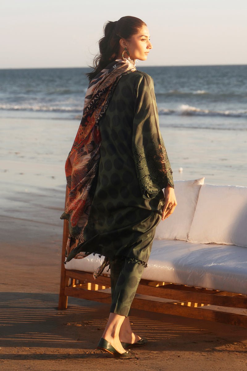 Baroque | Luxury Pret 25 | UF-4064-Brand:Baroque-Type:Ladies Clothes-Olive Green-Lawn-House of Maryam- Buy in UK, USA