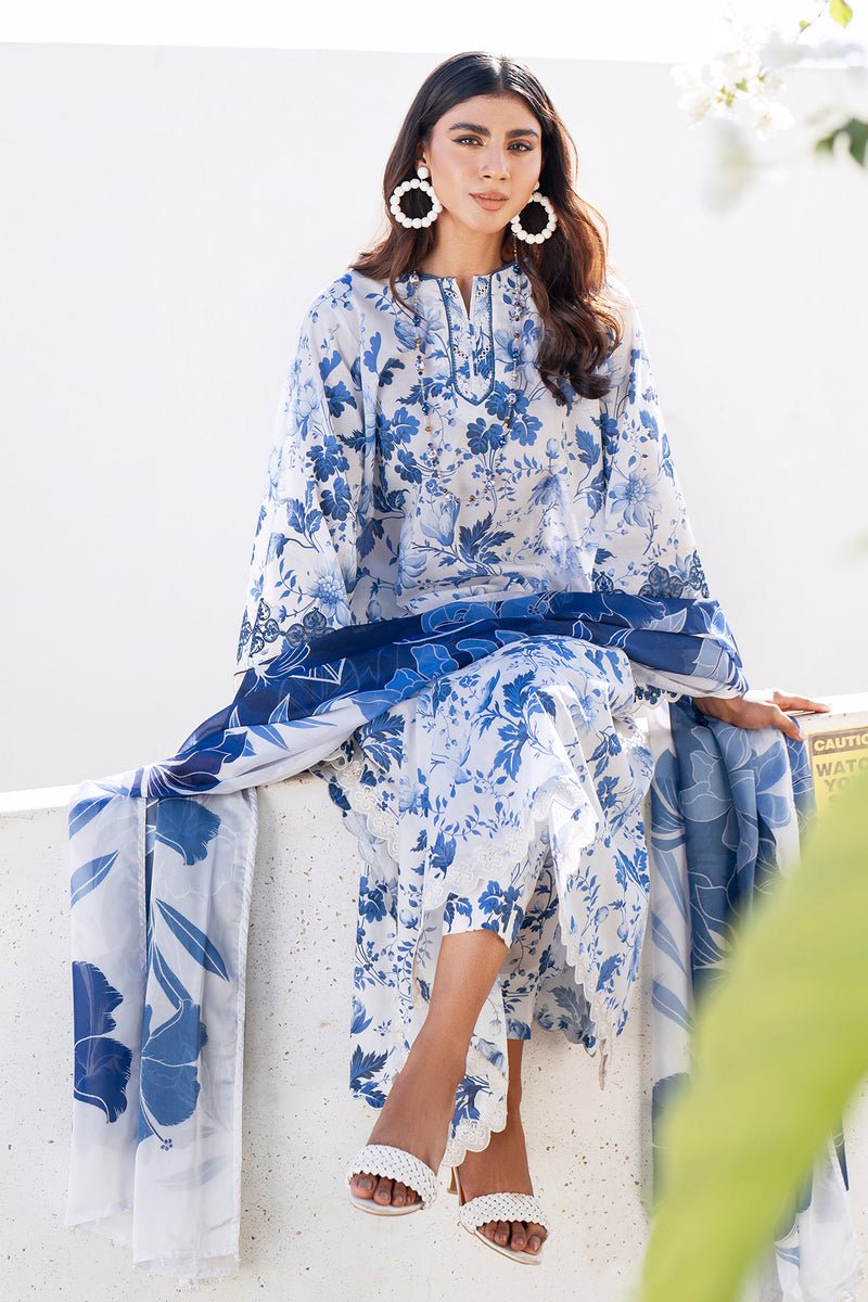 Baroque | Luxury Pret 25 | UF-4068-Brand:Baroque-Type:Ladies Clothes-White-Lawn-House of Maryam- Buy in UK, USA