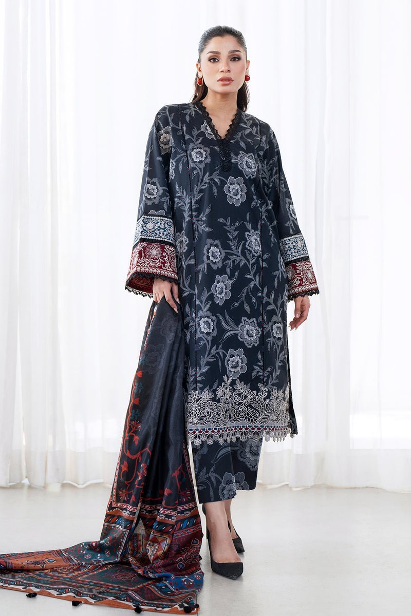 Baroque | Luxury Pret 25 | UF-4078-Brand:Baroque-Type:Ladies Clothes-Midnight Blue-Lawn-House of Maryam- Buy in UK, USA