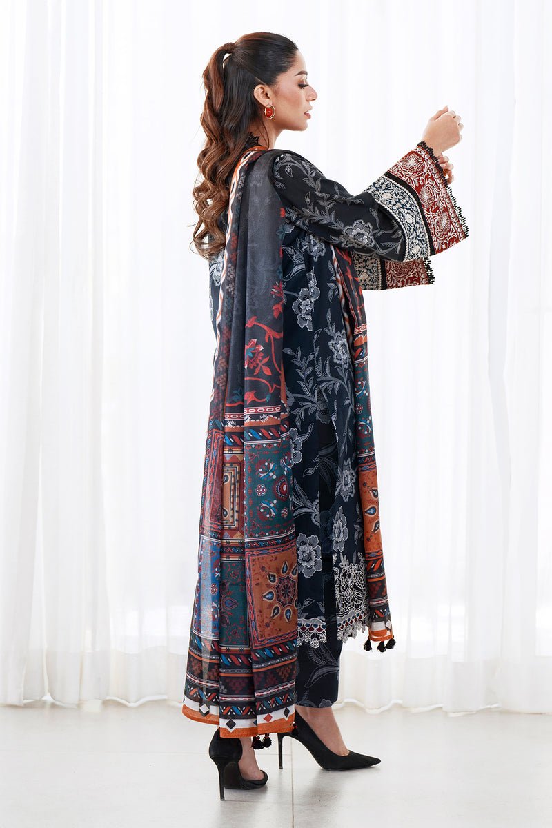 Baroque | Luxury Pret 25 | UF-4078-Brand:Baroque-Type:Ladies Clothes-Midnight Blue-Lawn-House of Maryam- Buy in UK, USA