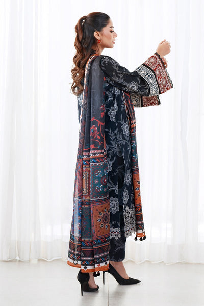 Baroque | Luxury Pret 25 | UF-4078-Brand:Baroque-Type:Ladies Clothes-Midnight Blue-Lawn-House of Maryam- Buy in UK, USA