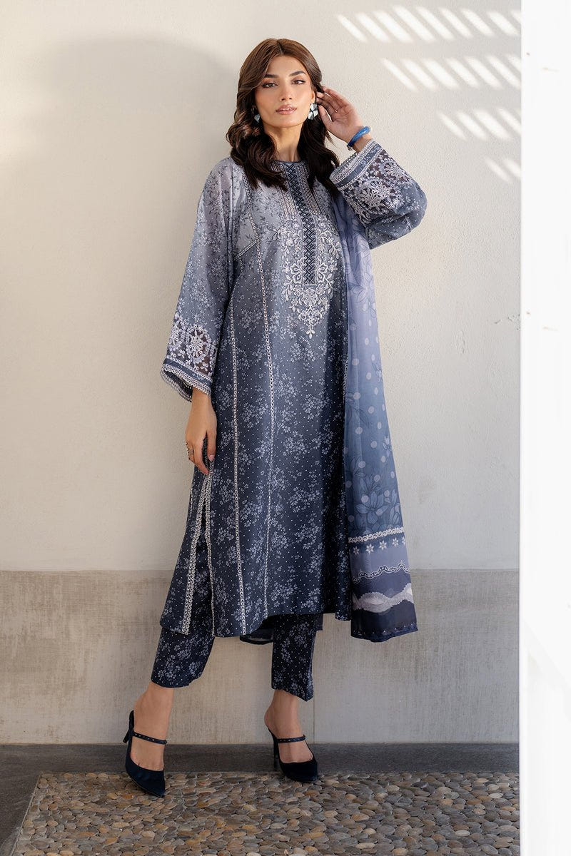 Baroque | Luxury Pret 25 | UF-4088-Brand:Baroque-Type:Ladies Clothes-Blue-Lawn-House of Maryam- Buy in UK, USA