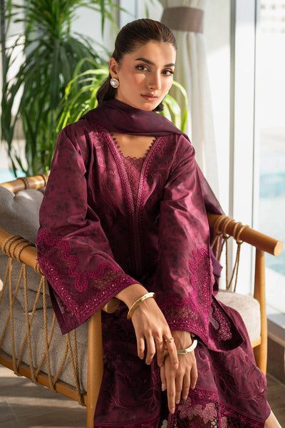 Baroque | Luxury Pret 25 | UF-4098-Brand:Baroque-Type:Ladies Clothes-Wine Berry-Lawn-House of Maryam- Buy in UK, USA