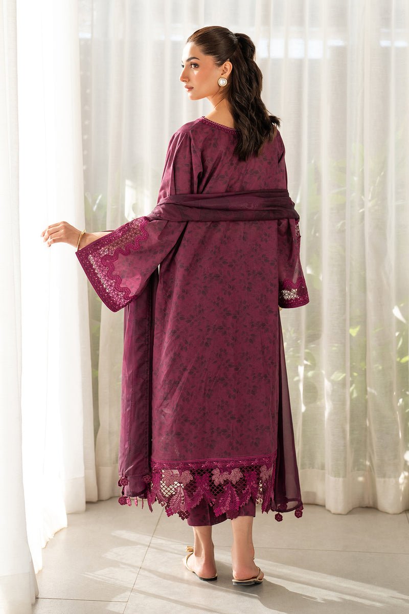 Baroque | Luxury Pret 25 | UF-4098-Brand:Baroque-Type:Ladies Clothes-Wine Berry-Lawn-House of Maryam- Buy in UK, USA