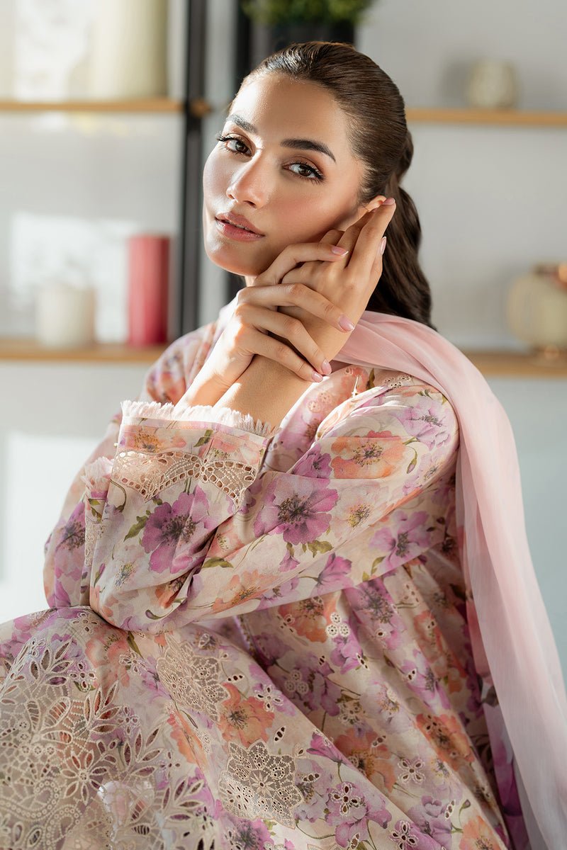 Baroque | Luxury Pret 25 | UF-4099-Brand:Baroque-Type:Ladies Clothes-Pale Peach-Lawn-House of Maryam- Buy in UK, USA