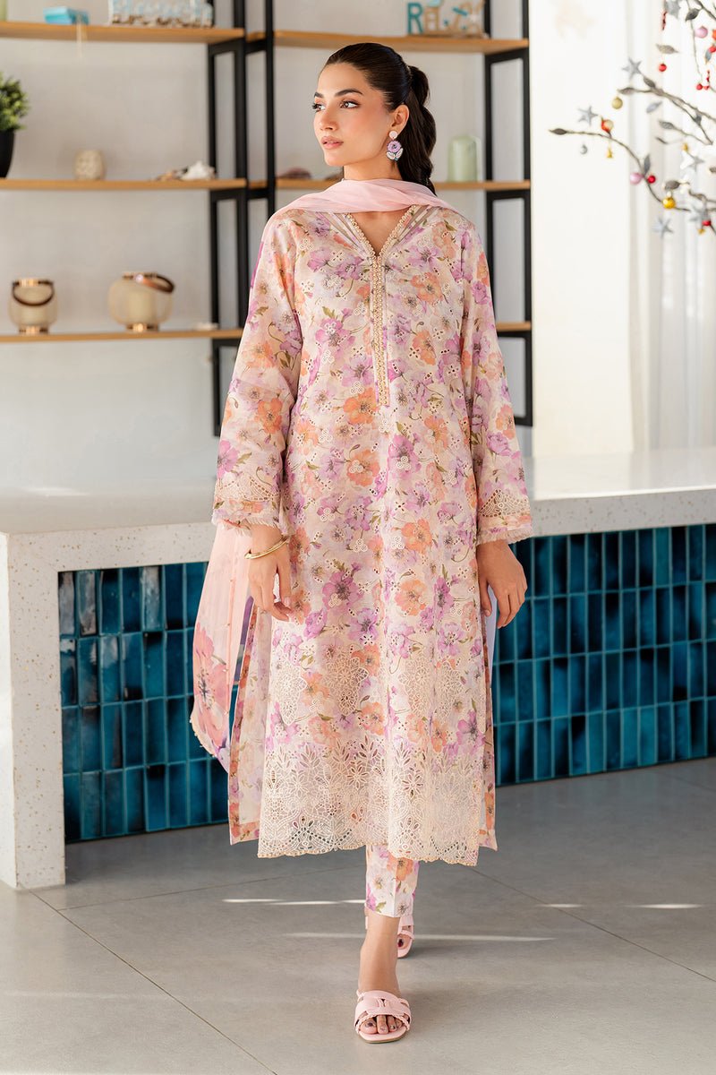 Baroque | Luxury Pret 25 | UF-4099-Brand:Baroque-Type:Ladies Clothes-Pale Peach-Lawn-House of Maryam- Buy in UK, USA