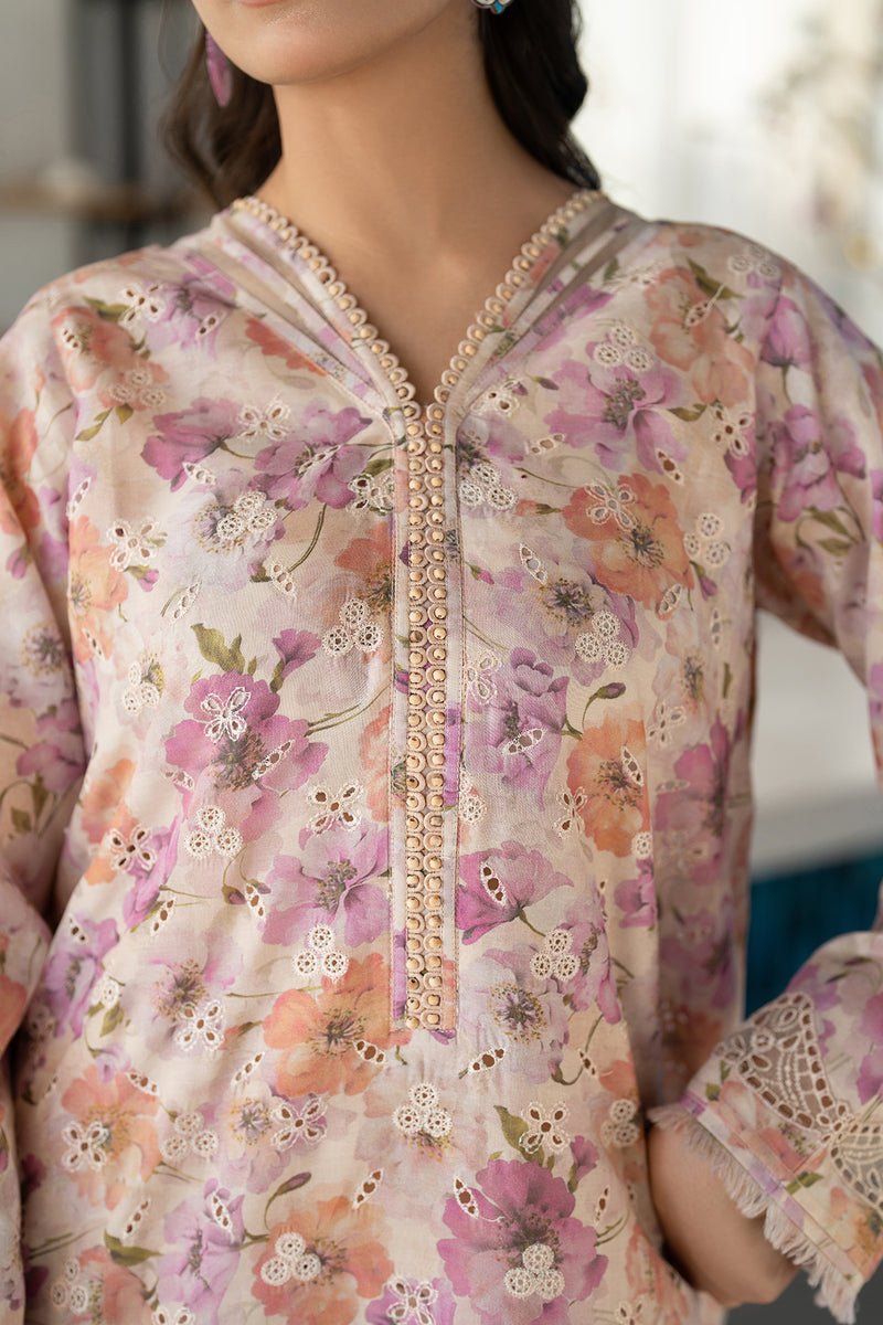 Baroque | Luxury Pret 25 | UF-4099-Brand:Baroque-Type:Ladies Clothes-Pale Peach-Lawn-House of Maryam- Buy in UK, USA