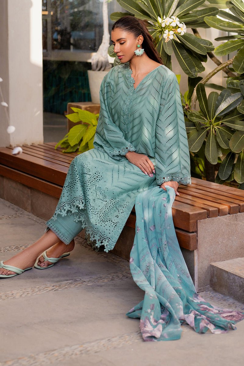 Baroque | Luxury Pret 25 | UF-4100-Brand:Baroque-Type:Ladies Clothes-Aqua-Lawn-House of Maryam- Buy in UK, USA