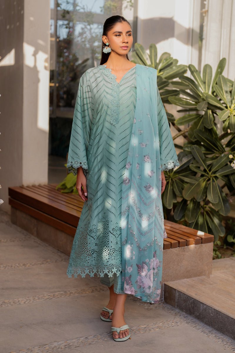 Baroque | Luxury Pret 25 | UF-4100-Brand:Baroque-Type:Ladies Clothes-Aqua-Lawn-House of Maryam- Buy in UK, USA