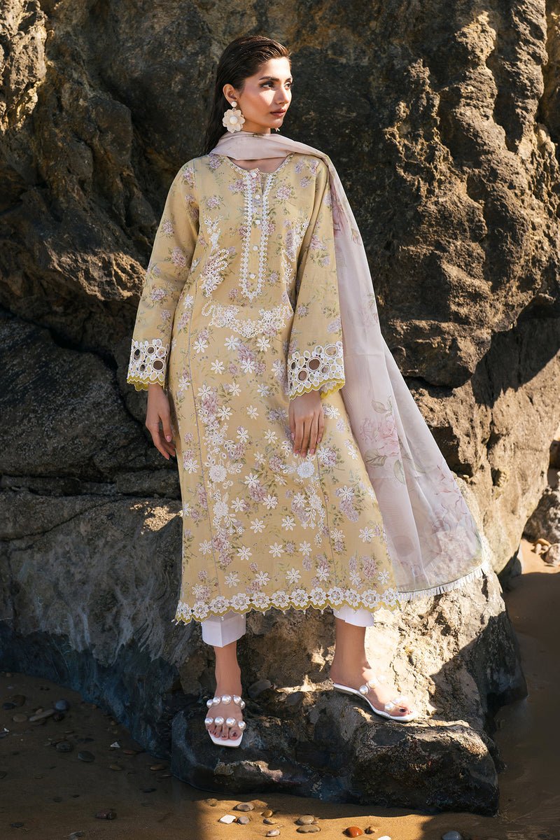 Baroque | Luxury Pret 25 | UF-4110-Brand:Baroque-Type:Ladies Clothes-Beige-Lawn-House of Maryam- Buy in UK, USA