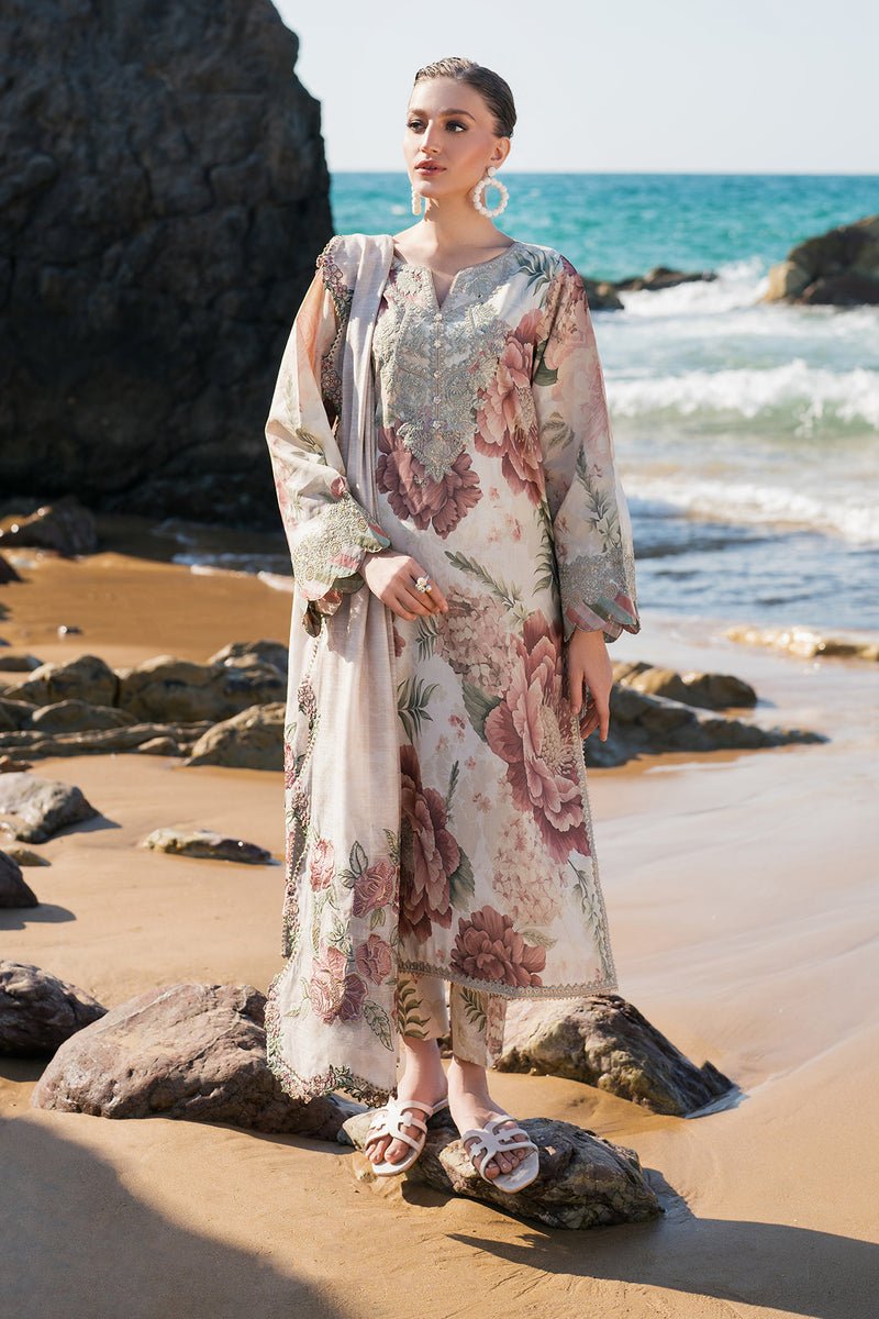 Baroque | Luxury Pret 25 | UF-4123-Brand:Baroque-Type:Ladies Clothes-Off White-Lawn-House of Maryam- Buy in UK, USA