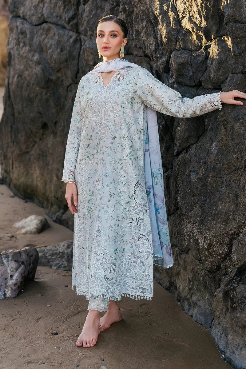 Baroque | Luxury Pret 25 | UF-4129-Brand:Baroque-Type:Ladies Clothes-Ice Blue-Lawn-House of Maryam- Buy in UK, USA